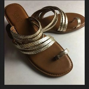 Franco Sarto Womans sandals Size 10 Medium Gold